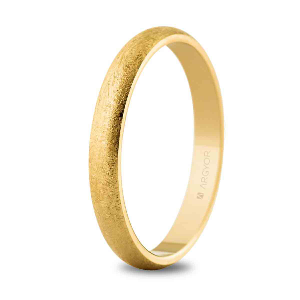 Alianza boda de oro 3mm hielo (50306H) - ARY1850306H