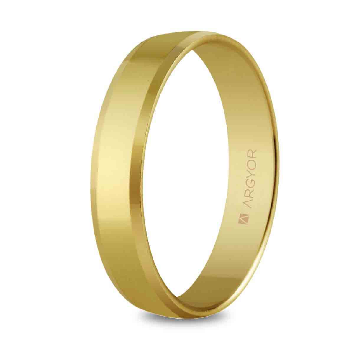 Alianza oro 5140047 plana biselada 18k - ARY185140047