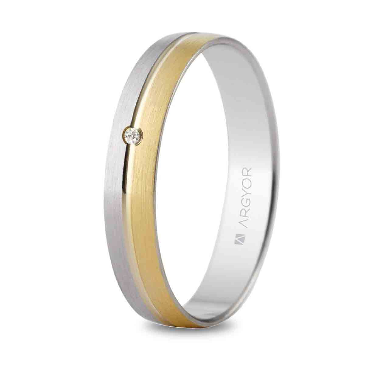 Alianza bicolor diamante 5240480D - ARY185240480D