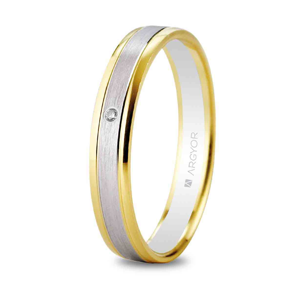 Alianza bicolor diamante 5240496D - ARY185240496D