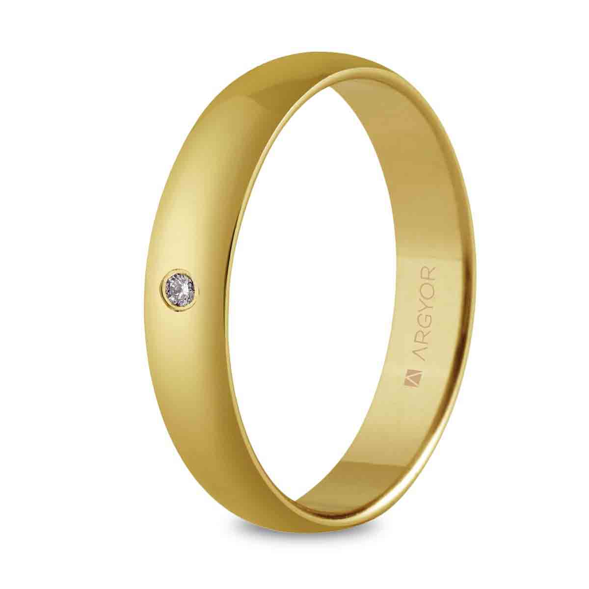 Alianza 4mm con diamante 0.02ct - ARY955401001