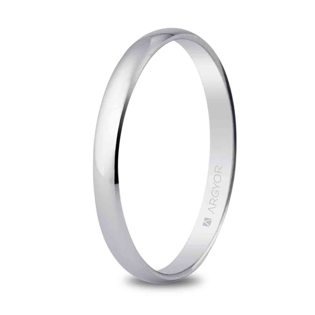 Alianza de boda oro blanco 2,5mm (5B253) - ARY185B253