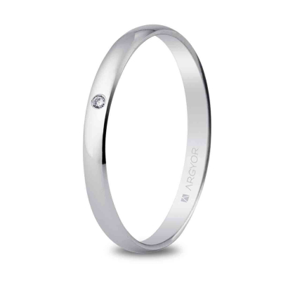 Alianza oro blanco 2,5mm diamante 5B253D - ARY185B253D