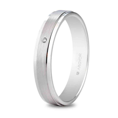 Alianza oro blanco 4mm diamante 5B40397D - ARY185B40397D