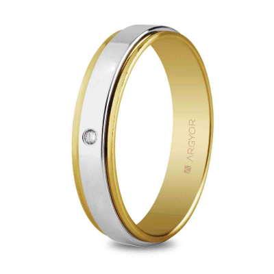 Alianza 5mm con diamante 0.02ct - ARY95250158D