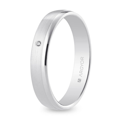 Alianza oro blanco c/diamante - ARY185B40545D