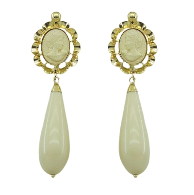 PENDIENTES ARQUILLO 10x8MM COLOR MARFIL .47MM.CATALAN - RG7381M