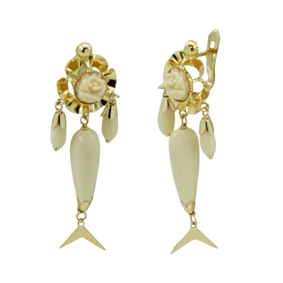 PENDIENTES ARQUILLO 6MM PERITAS COLOR MARFIL .40MM.CATALAN - RG8430M