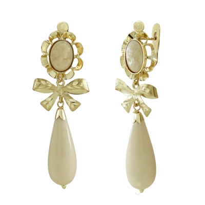 PENDIENTES ARQUILLO 6x4MM CON LAZO.COLOR MARFIL .41M.CATALAN - RG8277/LM