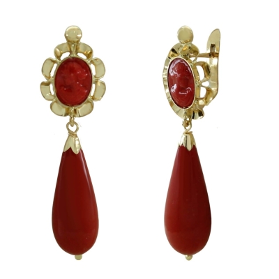 PENDIENTES ARQUILLO 8x6MM COLOR CORAL.38MM. - RG7380C