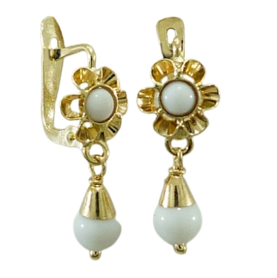 PENDIENTES ARQUILLO BOLA COLOR MARFIL.CATALAN.15MM - RG1516M