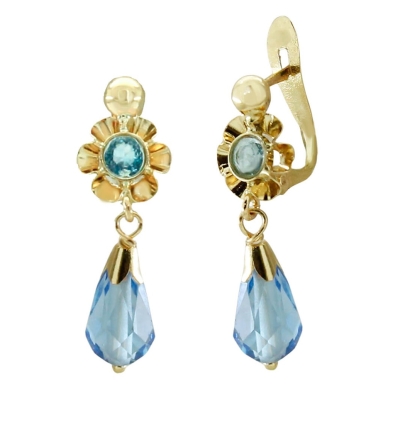PENDIENTES ARQUILLO CRISTAL AZUL.20MM.CATALAN. - RG6049A