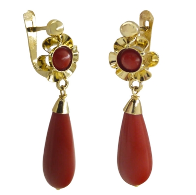 PENDIENTES ARQUILLO PERITA COLOR  CORAL,30MM,CATALAN - RG6050C