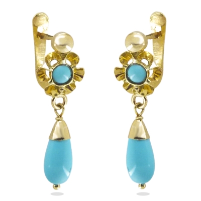 PENDIENTES ARQUILLO PERITA COLOR  TURQUESA .20MM. - RG6049T