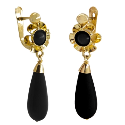 PENDIENTES ARQUILLO PERITA NEGRO 30MM CATALAN - RG6050N