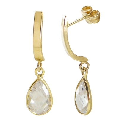 PENDIENTES BANDA Y CIRCONITA 9x6MM.PRESION. - RG3656