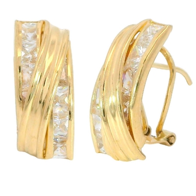 PENDIENTES BANDA Y CIRCONITAS CARRÉ.16x8MM. - RG3106