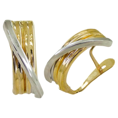 PENDIENTES BANDAS BICOLOR 16x6MM CATALAN - RG4979