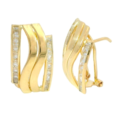 PENDIENTES BANDAS CIRCONITAS CARRÉ.19x9MM. - RG3053