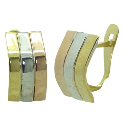 PENDIENTES BANDAS TRICOLOR CATALAN 11x6MM. - RG5465