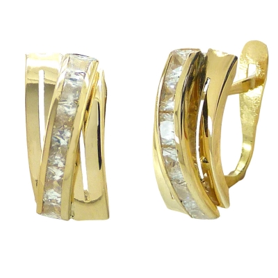 PENDIENTES BANDAS Y CIRCONITAS CARRE.CATALAN. - RG5536