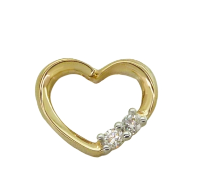 COLGANTE CORAZÓN 11x9MM 2 BRILLANTES 0.05 CT TW  H-SI - RGB4145/0.05