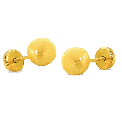 PENDIENTES BOLA LISA 4MM .TORNILLO. - RG6173