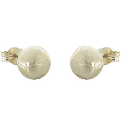 PENDIENTES BOLA LISA 7MM PRESION ORO BLANCO. - RG6342/PB