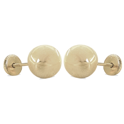 PENDIENTES BOLA LISA 7MM.TORNILLO ORO BLANCO. - RG6342/B