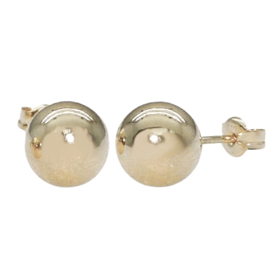 PENDIENTES BOLA LISA ORO BLANCO 10MM.PRESION - RG9853B