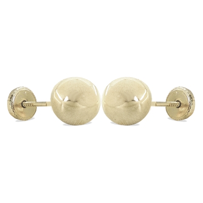 PENDIENTES BOLA ORO BLANCO LISA 6MM.TORNILLO - RG6175B