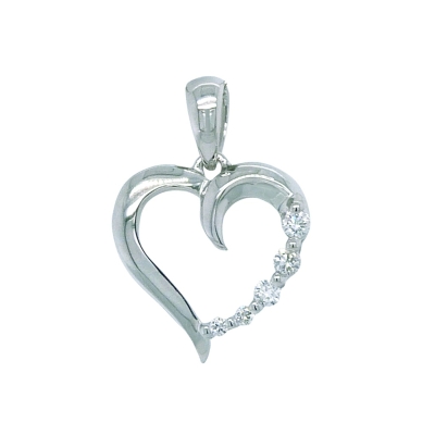 COLGANTE CORAZÓN 17x7MM 5 BRILLANTES H-SI. - RGB4063/0.05