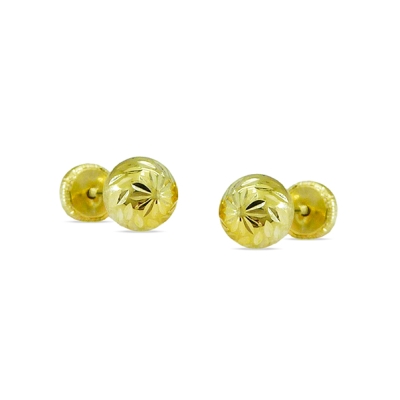 PENDIENTES BOLA TALLADA 3MM.TORNILLO. - RG7226