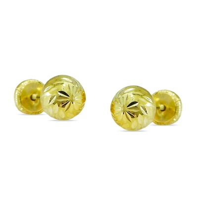 PENDIENTES BOLA TALLADA 4MM.TORNILLO. - RG7226/1