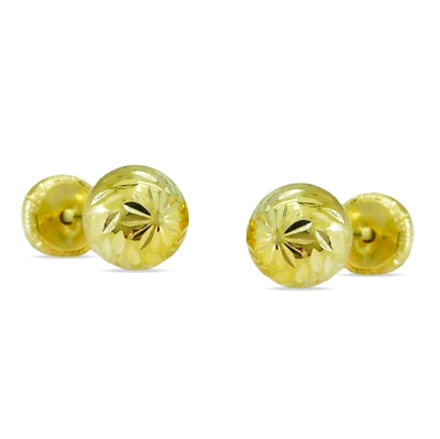 PENDIENTES BOLA TALLADA 5MM.TORNILLO. - RG7226/2