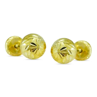 PENDIENTES BOLA TALLADA 6MM.TORNILLO. - RG7226/3