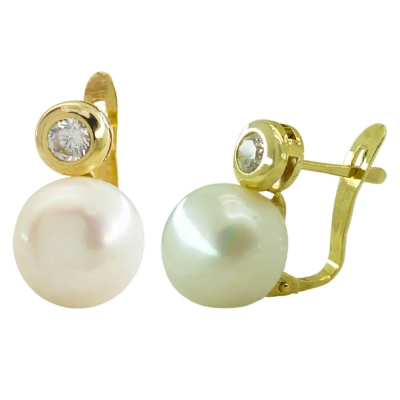 PENDIENTES CHATON 3MM Y PERLA BOTON 10MM.CATALAN - RG2328