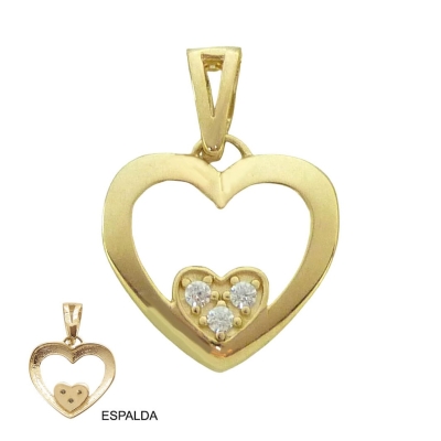 COLGANTE DOS CORAZONES CON CIRCONITAS.14x13MM. - RG5530