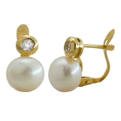 PENDIENTES COMUNION CHATON 2.5MM PERLA 7.5MM.CATALAN - RG2540