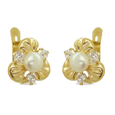 PENDIENTES COMUNION PERLA Y CIRCONITAS. CATALAN - RG6940/P