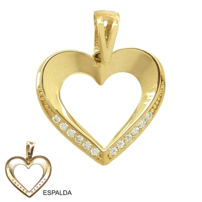 COLGANTE CORAZÓN CON CIRCONITAS.15x16MM. - RG5529