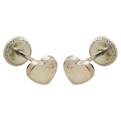 PENDIENTES CORAZON BRILLANTES  0.04CT TW .6MM.TORNILLO ORO.BLANCO - RGB4668B