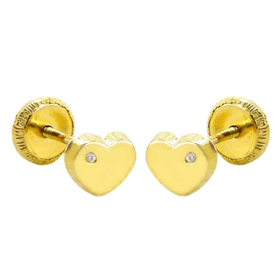PENDIENTES CORAZON CON CIRCONITA. 6MM.TORNILLO - RG4668