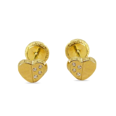 PENDIENTES CORAZON CON CIRCONITAS.6MM.TORNILLO - RG4673