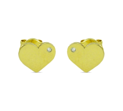 PENDIENTES CORAZON PLANO 8.5MM CON CIRCONITAS. PRESION - RG4624