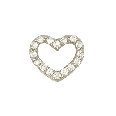 COLGANTE CORAZÓN DE CIRCONITAS ORO BLANCO.7x6MM. - RG5670B