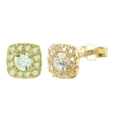 PENDIENTES CUADRADOS CON CIRCONITAS.5X5MM. - RG5541P