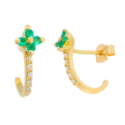 PENDIENTES CUAJO ESMERALDA 1.5MM.20 BRILLANTES 1MM H-SI 0.07 CT TW - RGB4166E