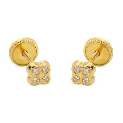 PENDIENTES CUATREBOL 8 CIRCONITAS. 4.5MM.TORNILLO. - RG3648