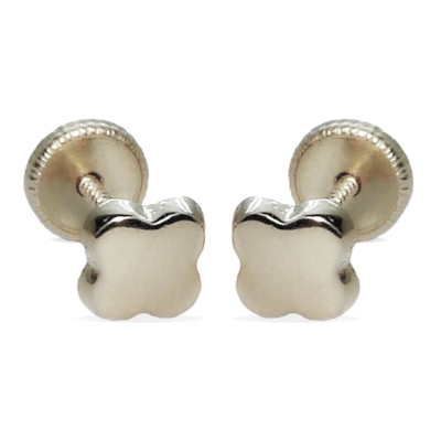PENDIENTES CUATREBOL LISO ORO BLANCO.5MM.TORNILLO - RG1936B